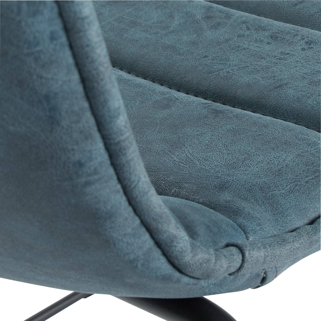 Navy Faux Leather Chair with Black Base (2-Pack) J2090