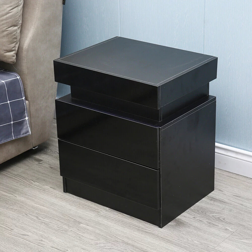 LED High Gloss 2 Drawer Nightstand C264532