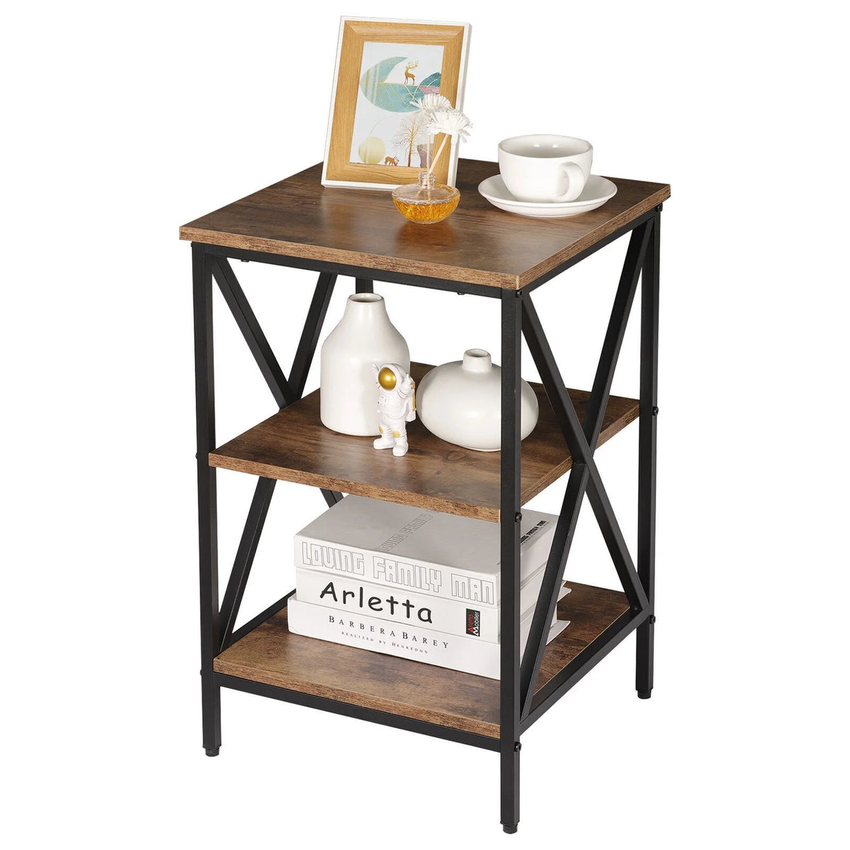 X-shaped Legs 3-Tier Side Table Y90323