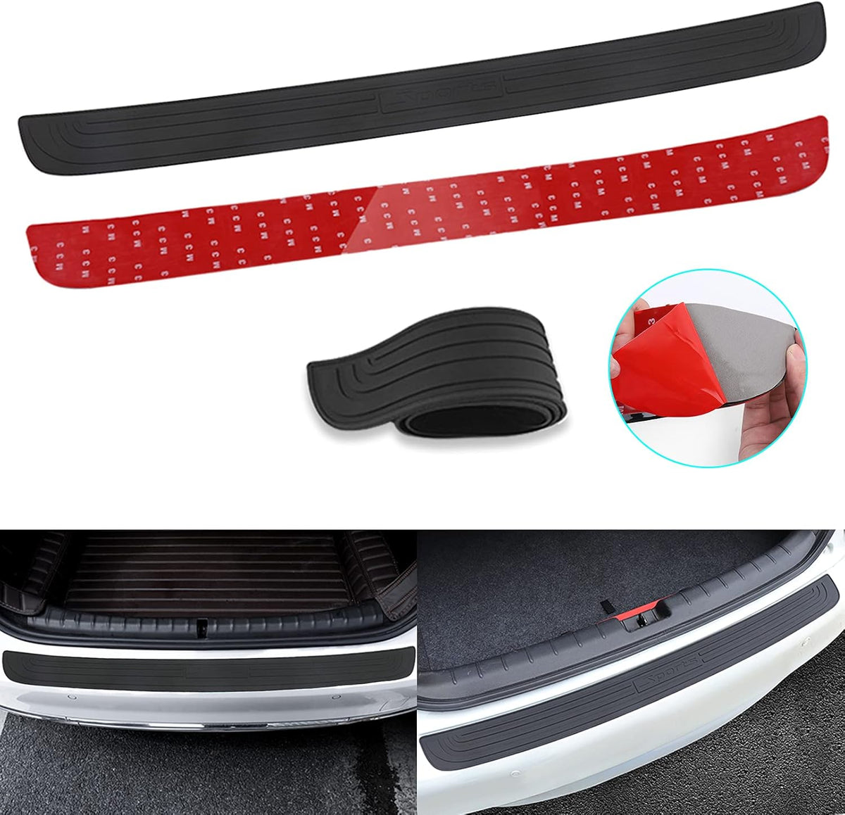 Black Rubber Trunk Door Entry Guard Car Accessory X152561
