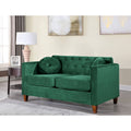 Green Velvet Chesterfield Loveseat E856052