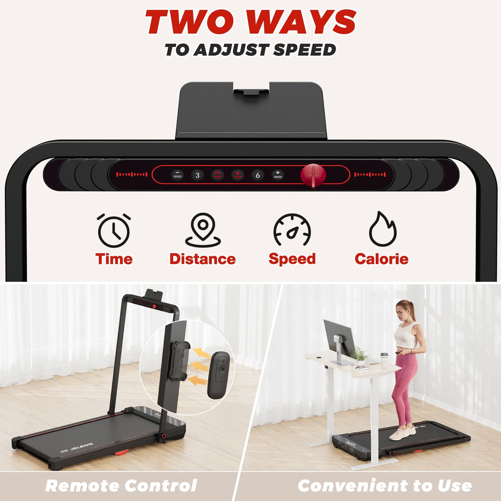 2 in 1 Folding Treadmill with Remote Control and LED Display N170