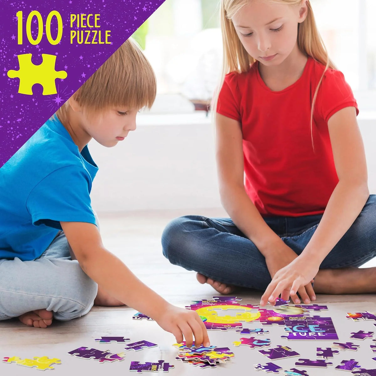Glow in The Dark 100 Piece Galaxy Puzzle for Kids F546