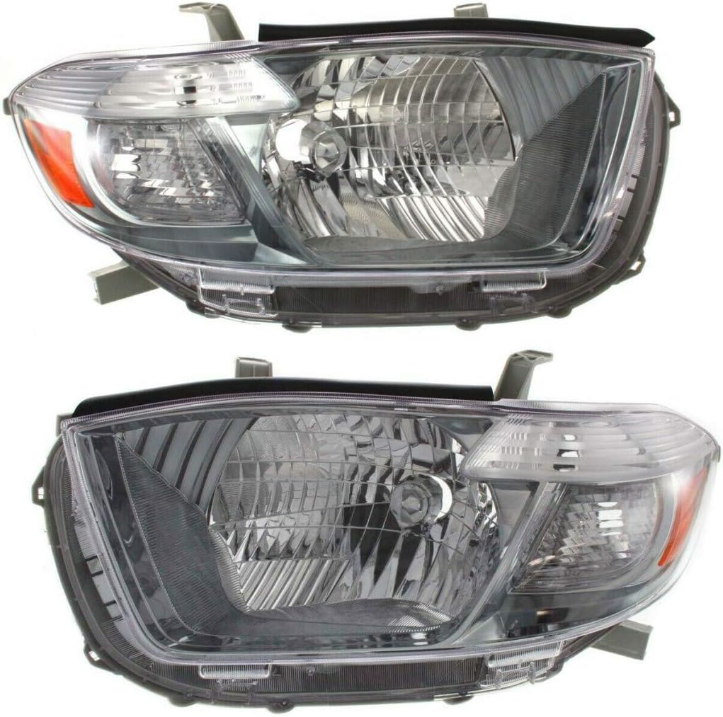 Driver and Passenger Side Headlight Assembly for 2008-2010 Toyota Highlander Z293