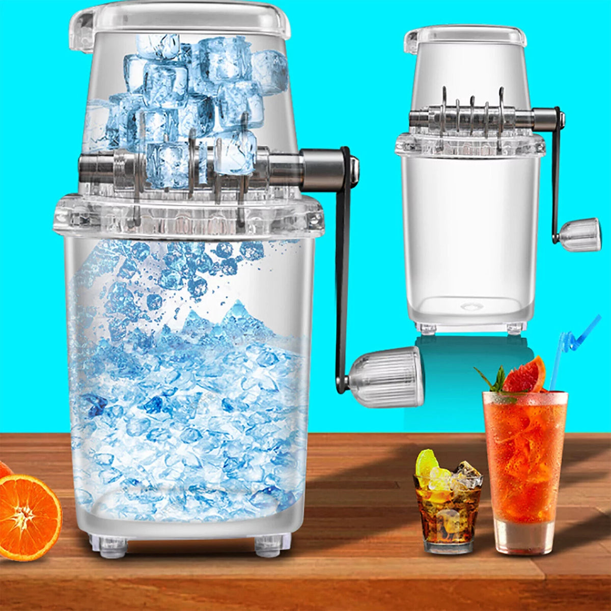 Manual Ice Shaver Ice Crusher Snow Cone Maker O49687