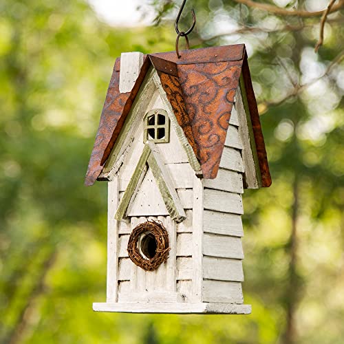 Hanging Distressed Wooden Birdhouse Q57452