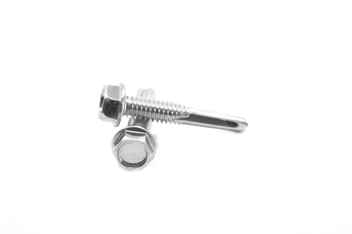 1/4-20 x 1 1/2 Coarse Thread Self Drilling Screw Hex Washer Head Low Carbon Steel Zinc Plated Z7065