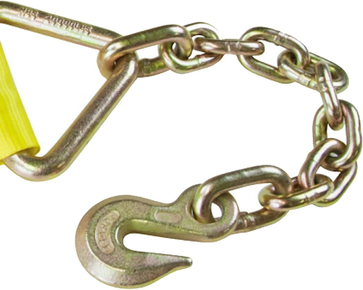 4 Inch x 27 Foot 2 Pack Ratchet Strap with Chain Anchors L61494