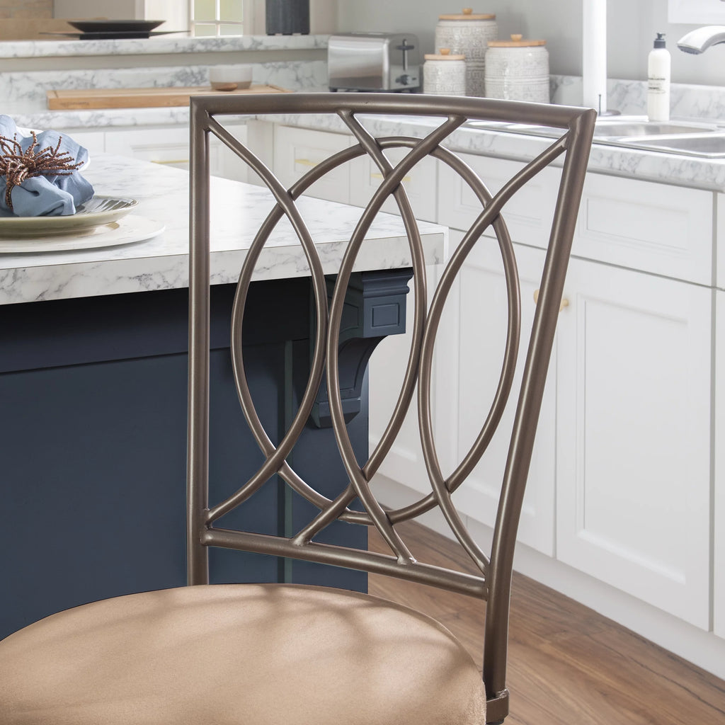 24.5" Metal Circle Back Swivel Counter Stool M60621