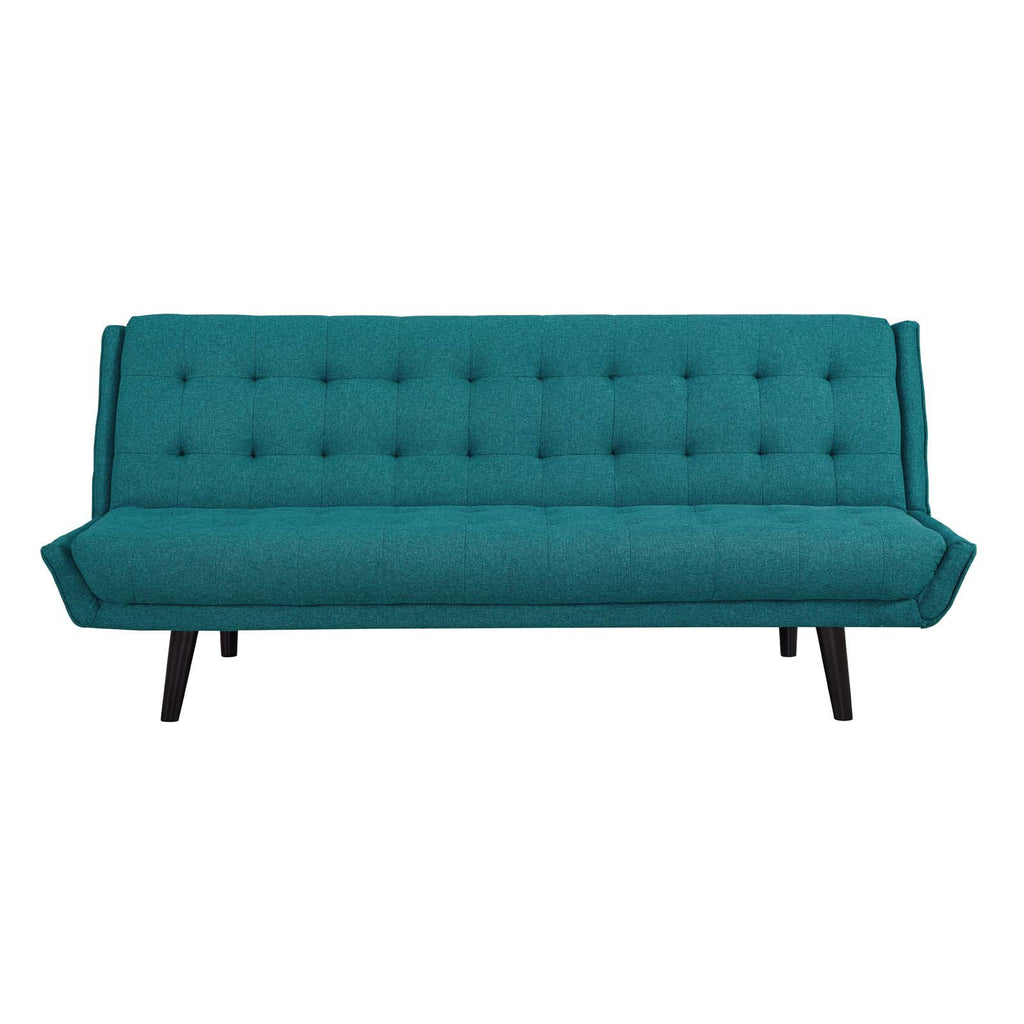 Teal Tufted Convertible Fabric Sofa Bed Z5273