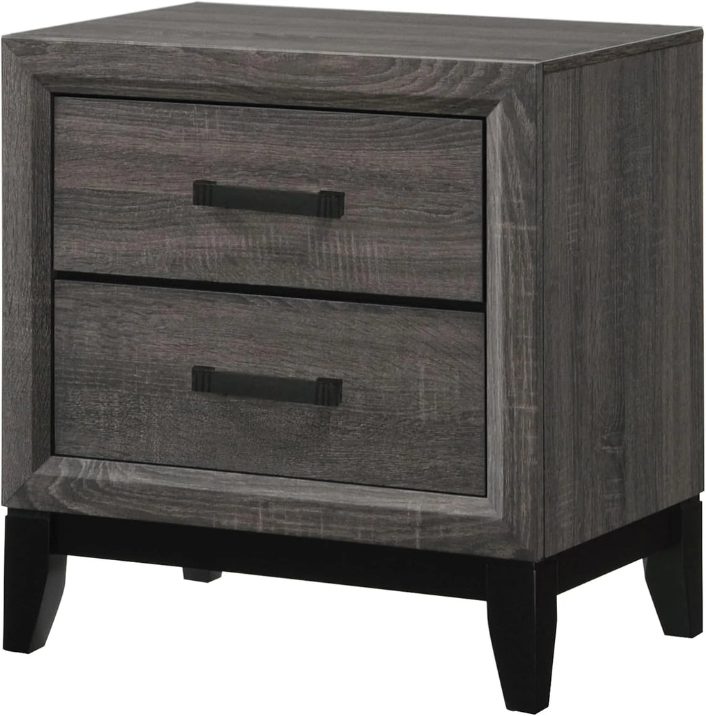 5-Piece King Size Bedroom Set Grey Black N4855