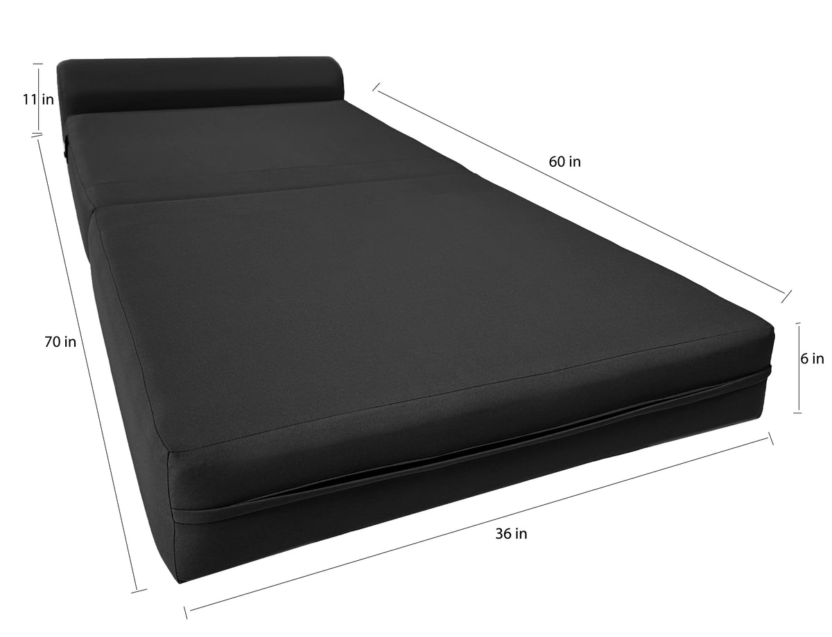 Black Folding Sleeper Chair Foam Bed N635550