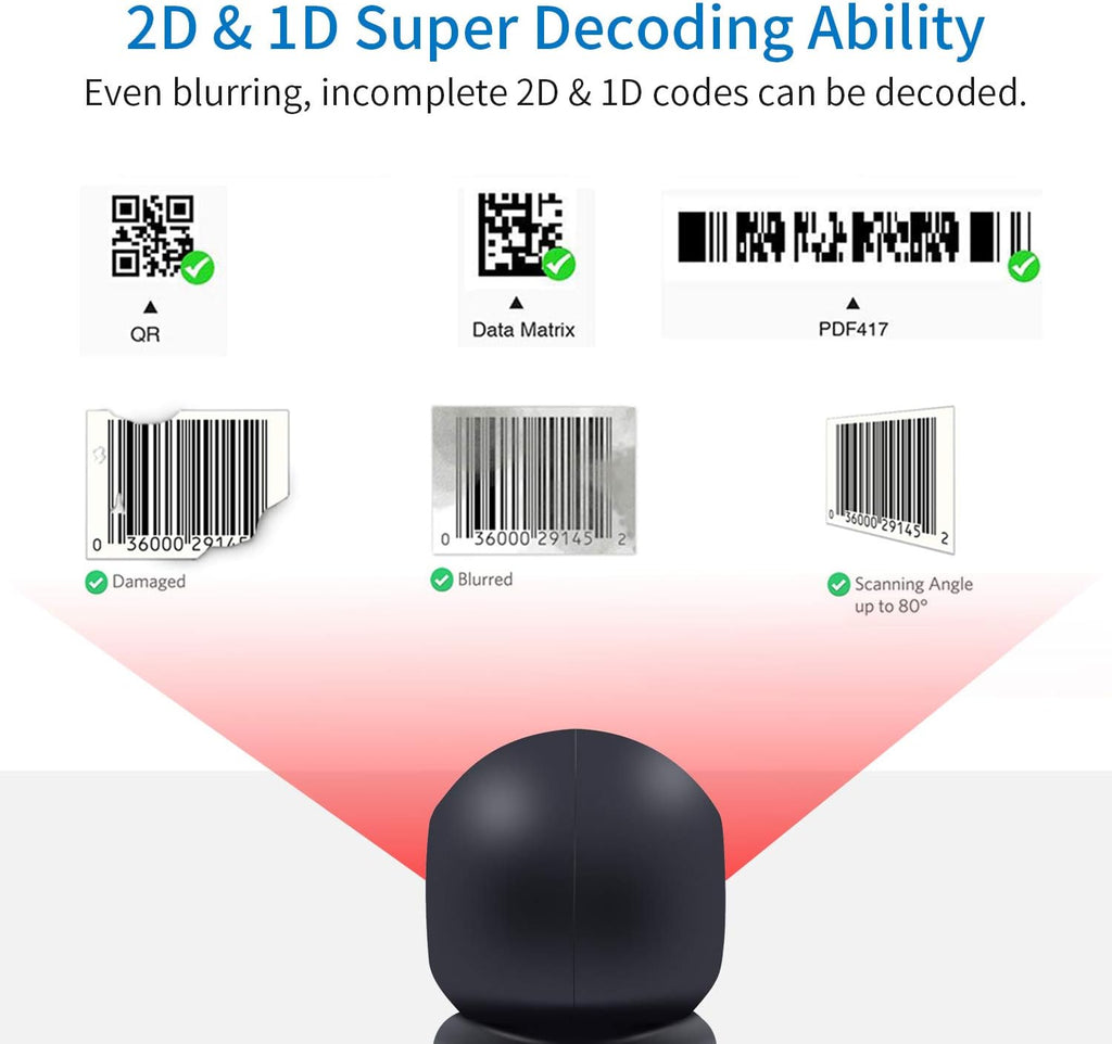 2D USB Barcode Scanner, Pack of 2 T4080