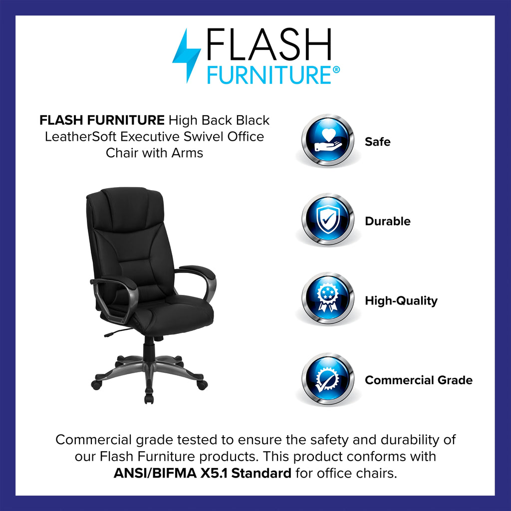 Black LeatherSoft Executive Swivel Office Chair S234164