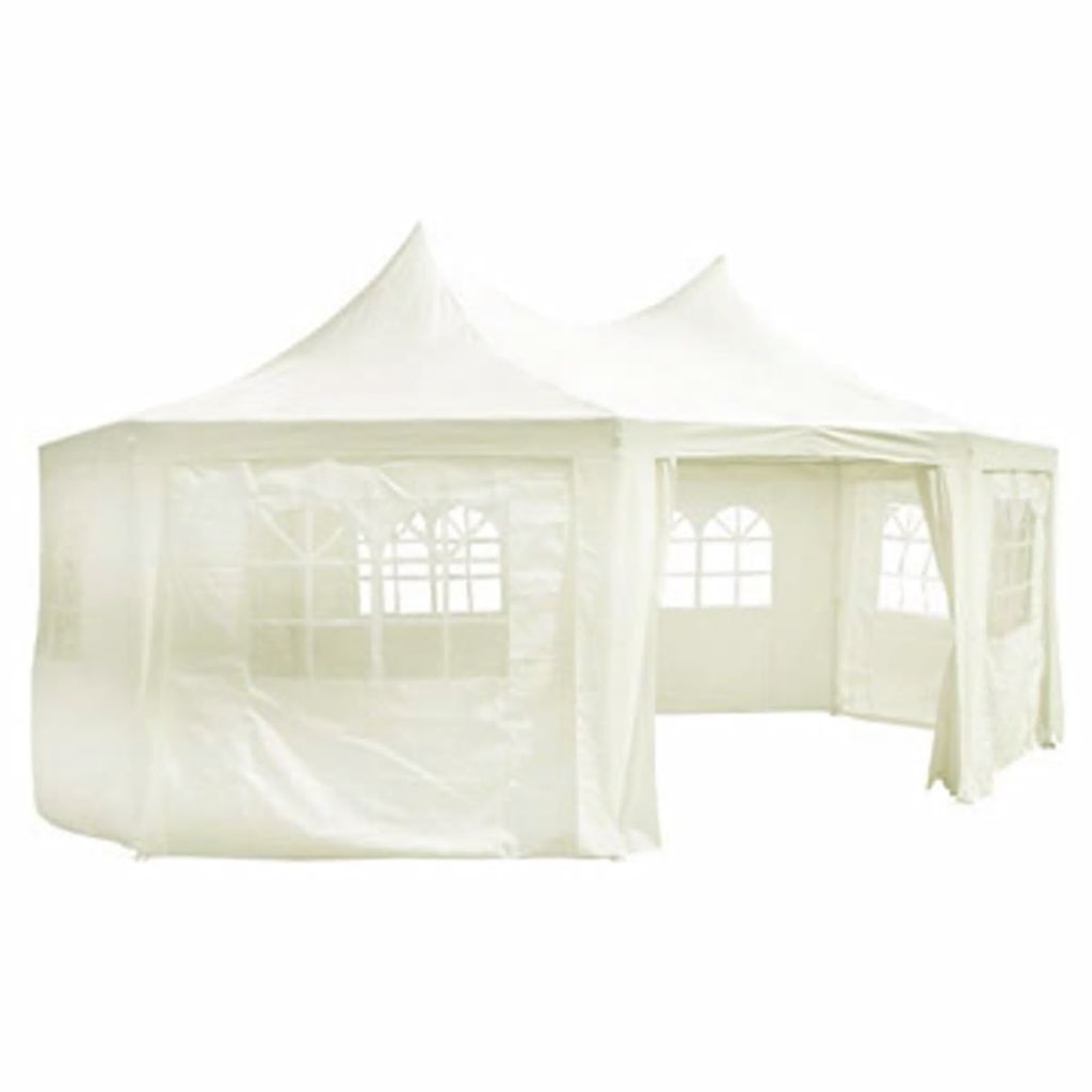 Octagonal Party Tent with 8 Sidewalls Cream White 20' x 15' x 12' B405