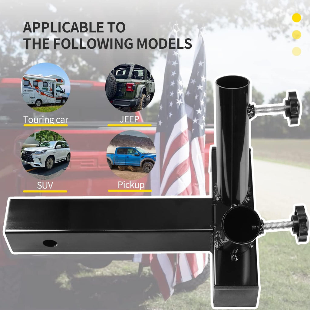 Dual Flagpole Holder for 2-Inch Hitch Receivers Y675053