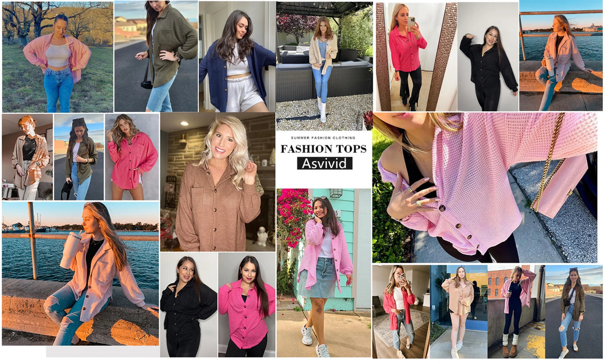Pink Oversized Waffle Knit Shacket A794443