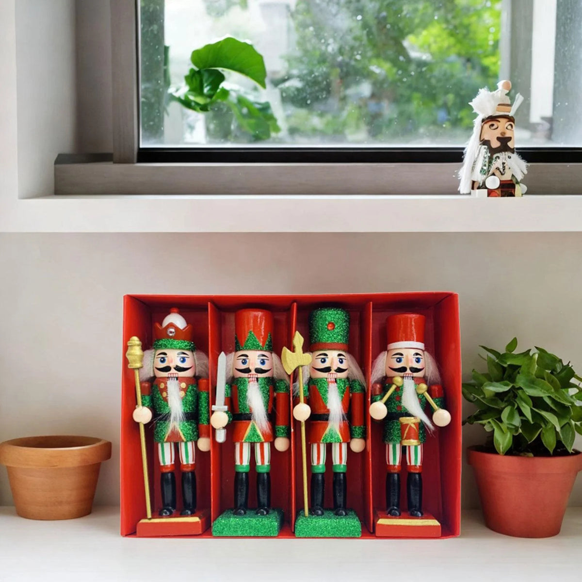 4Pcs Nutcracker Figurine Doll Ornament Toy Y859412