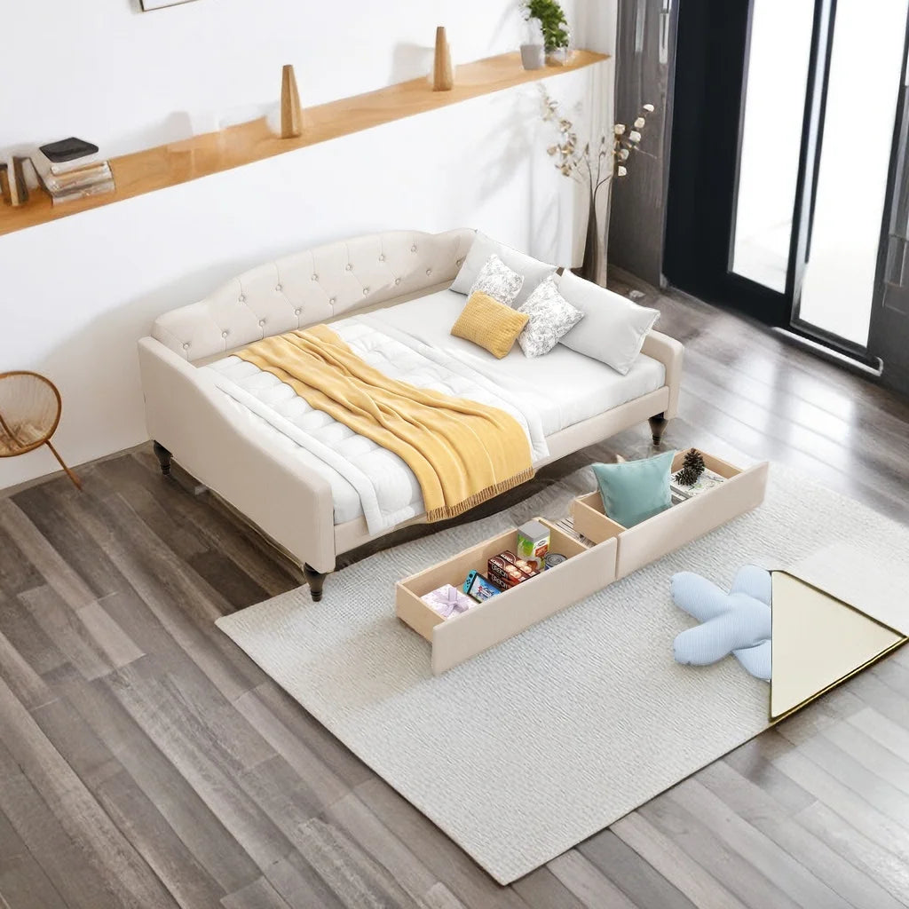 Upholstered Daybed with Two Storage Drawers U53022