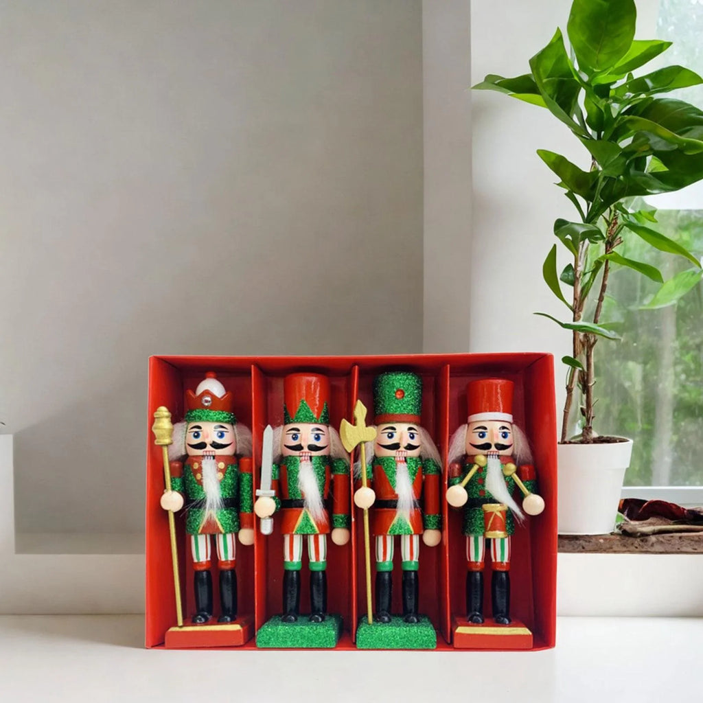 4Pcs Nutcracker Figurine Doll Ornament Toy Y859412