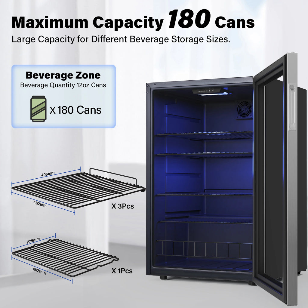 Beverage Refrigerator Cooler 141-180 Can Glass Door 4.59 Cu.ft. Z422327