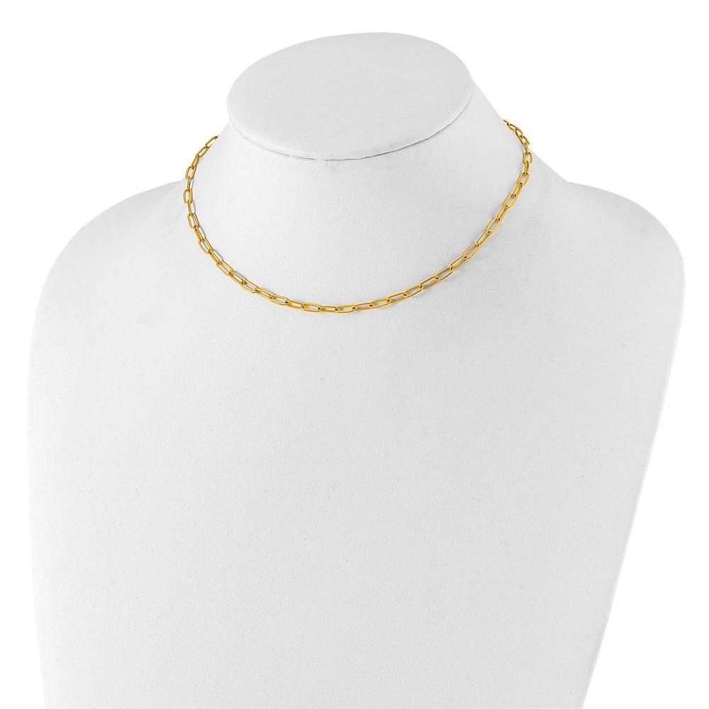 Polished Yellow IP Paperclip Necklace J238
