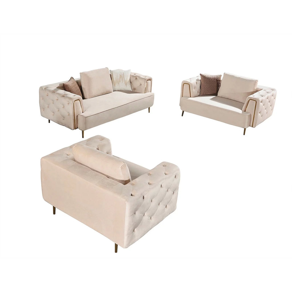 Cream Velvet Sofa C51718