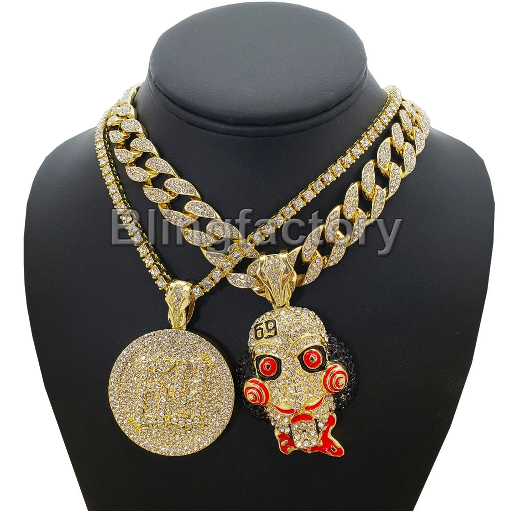18" Full Iced Cuban Choker Chain Necklace W1152