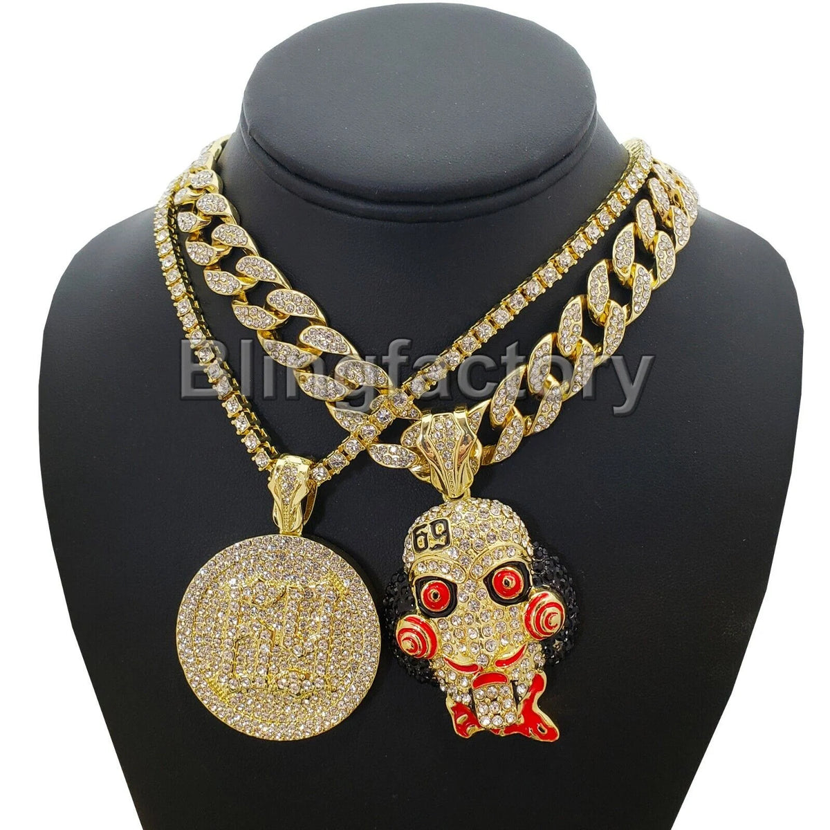 18" Full Iced Cuban Choker Chain Necklace W1152