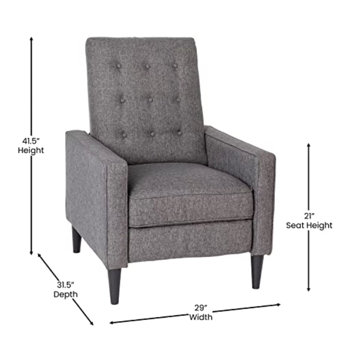 Gray Fabric Push Back Recliner E552118