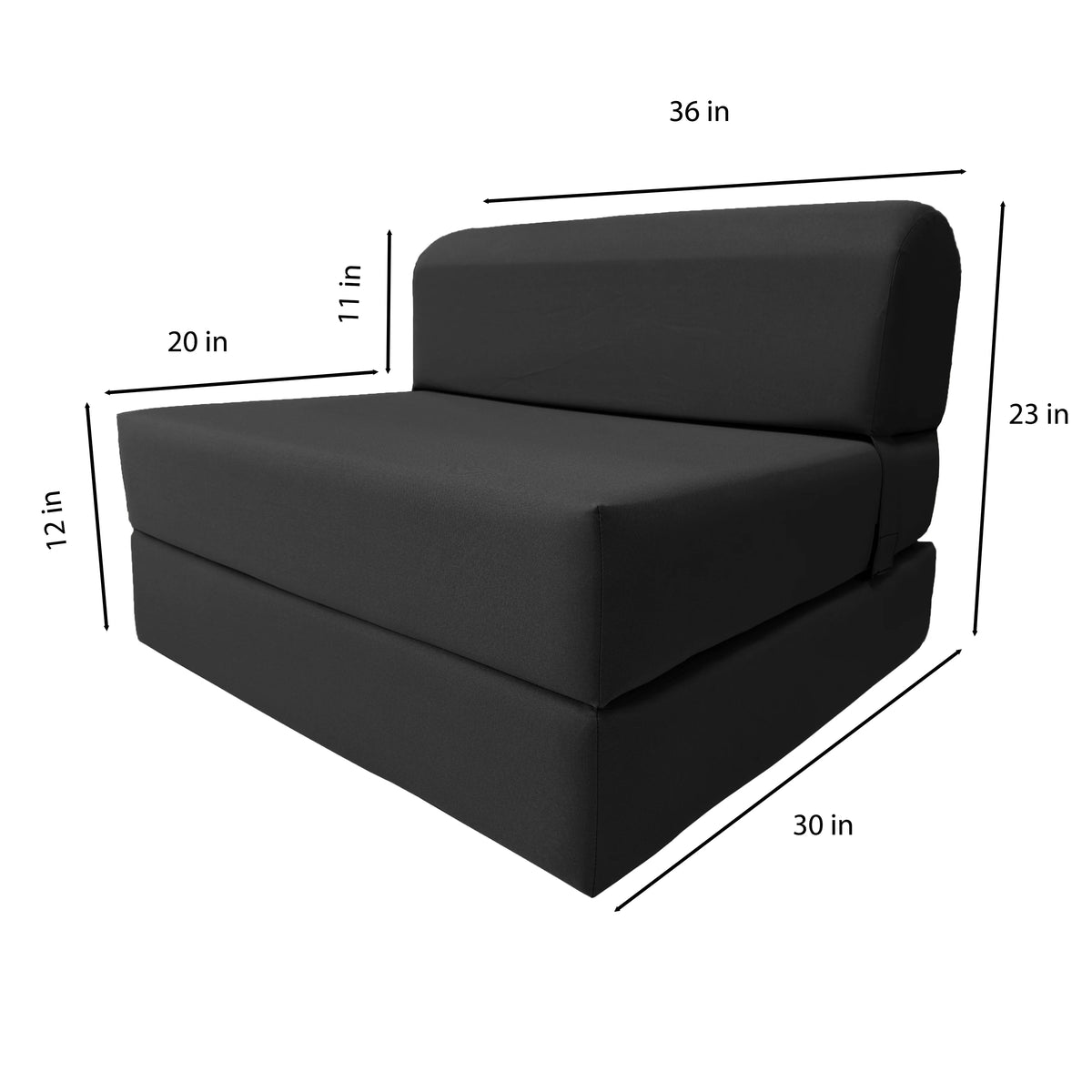 Black Folding Sleeper Chair Foam Bed N635550