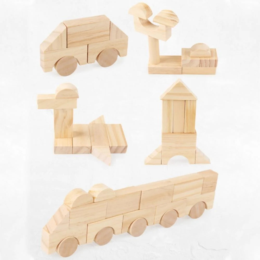 162Pcs Wooden Building Blocks Set L76851