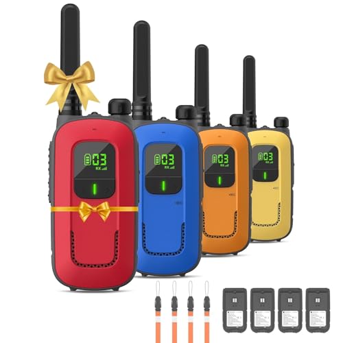 Rechargeable 4 Pack FRS Two Way Radio with Flashlight Earpiece S7394