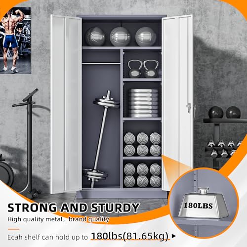 Black Metal Storage Cabinet with Adjustable Shelves W421858