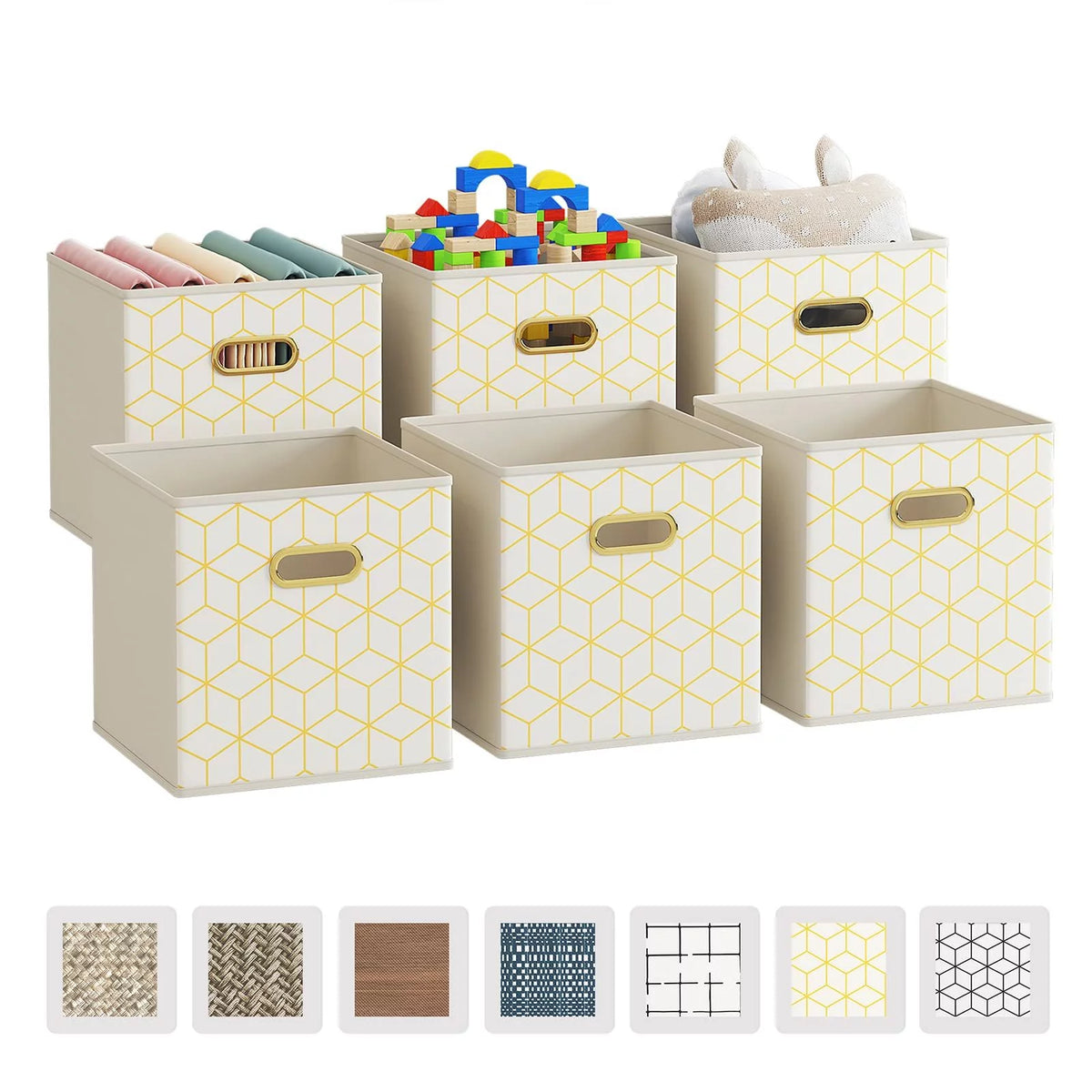 Set of 6 Collapsible Storage Cubes with Handles T21105
