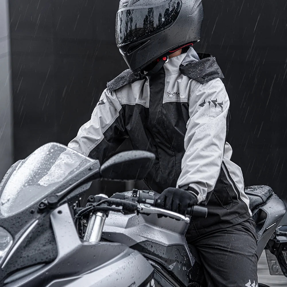 Waterproof Motorcycle Rain Suit Jacket and Pants with Storage Bag J45040