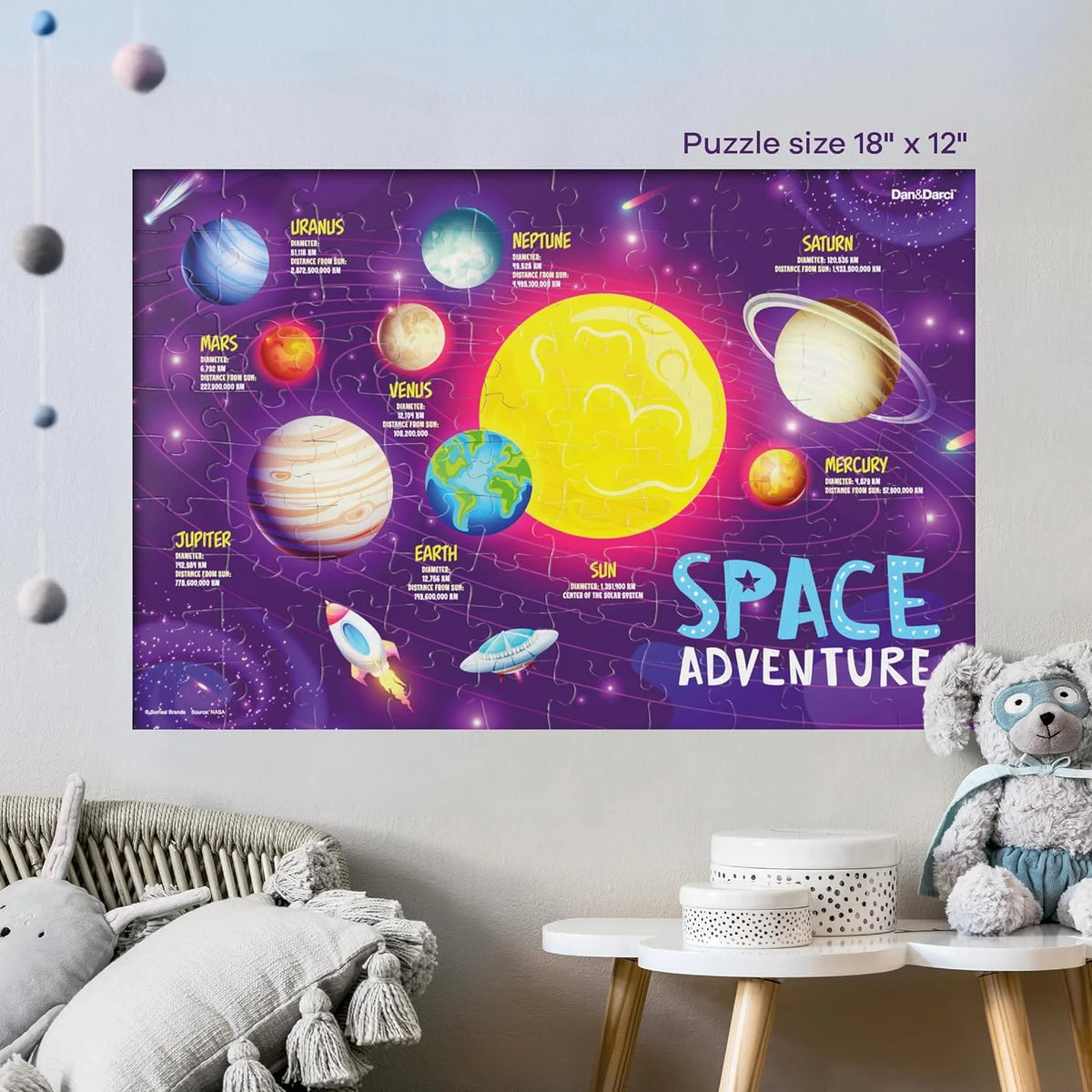 Glow in The Dark 100 Piece Galaxy Puzzle for Kids F546