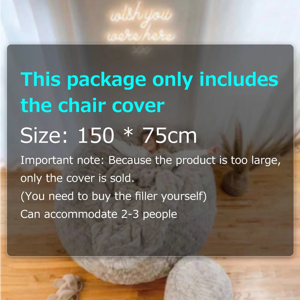 Sponge Bed Bean Bag Chair Cover Slipcover W275876