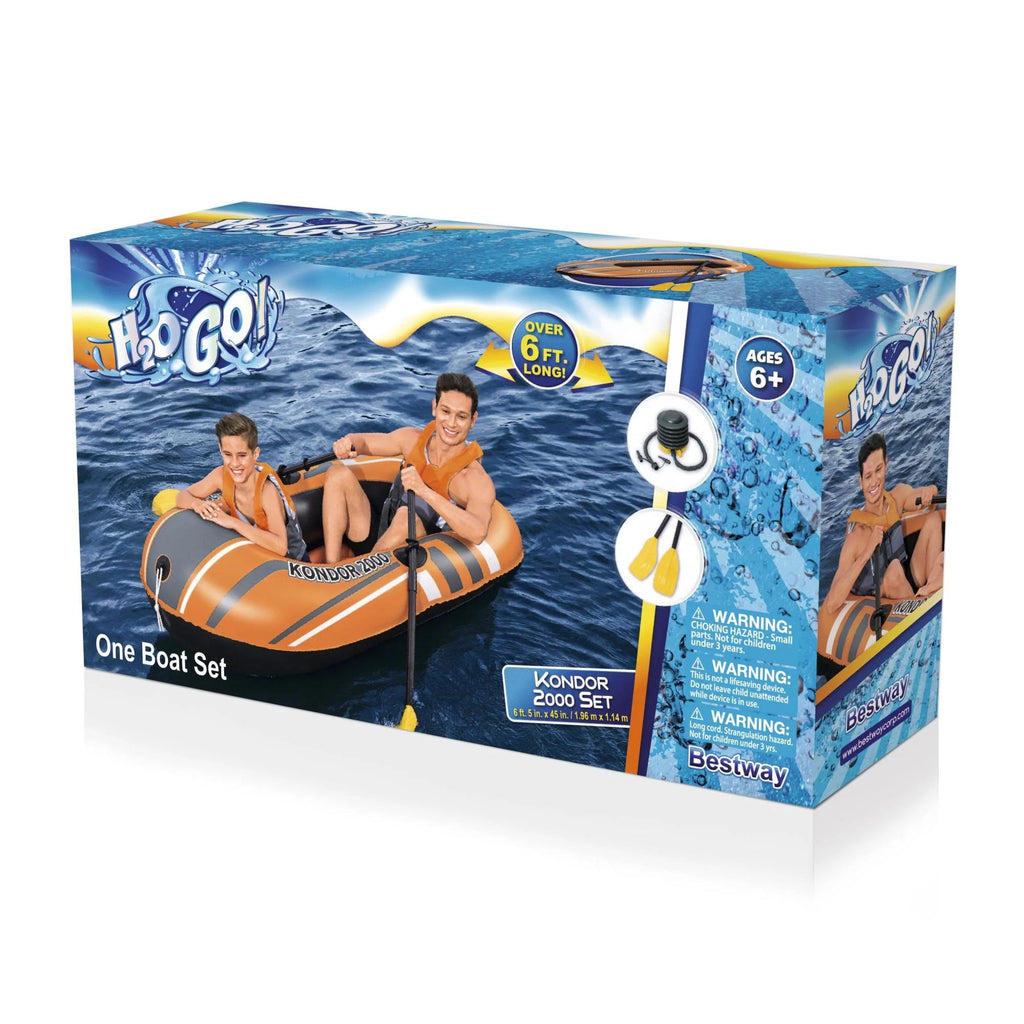 Inflatable Raft Set with Oars and Pump 2 Pack W80557