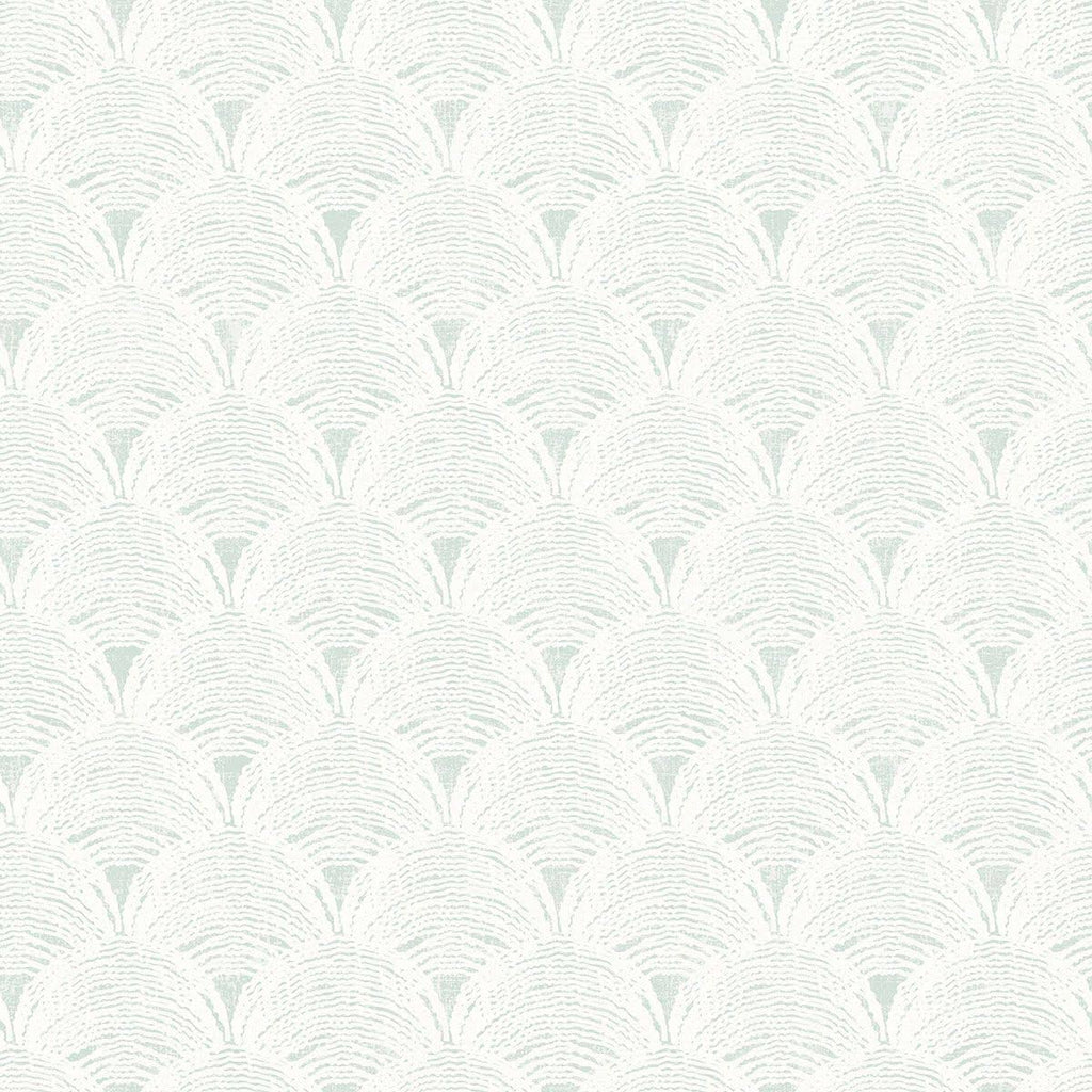Teal Scalloped Wallpaper O17931