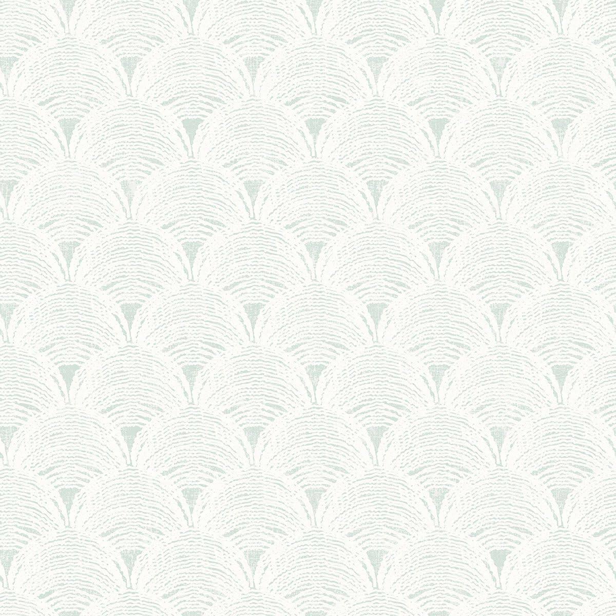 Teal Scalloped Wallpaper O17931