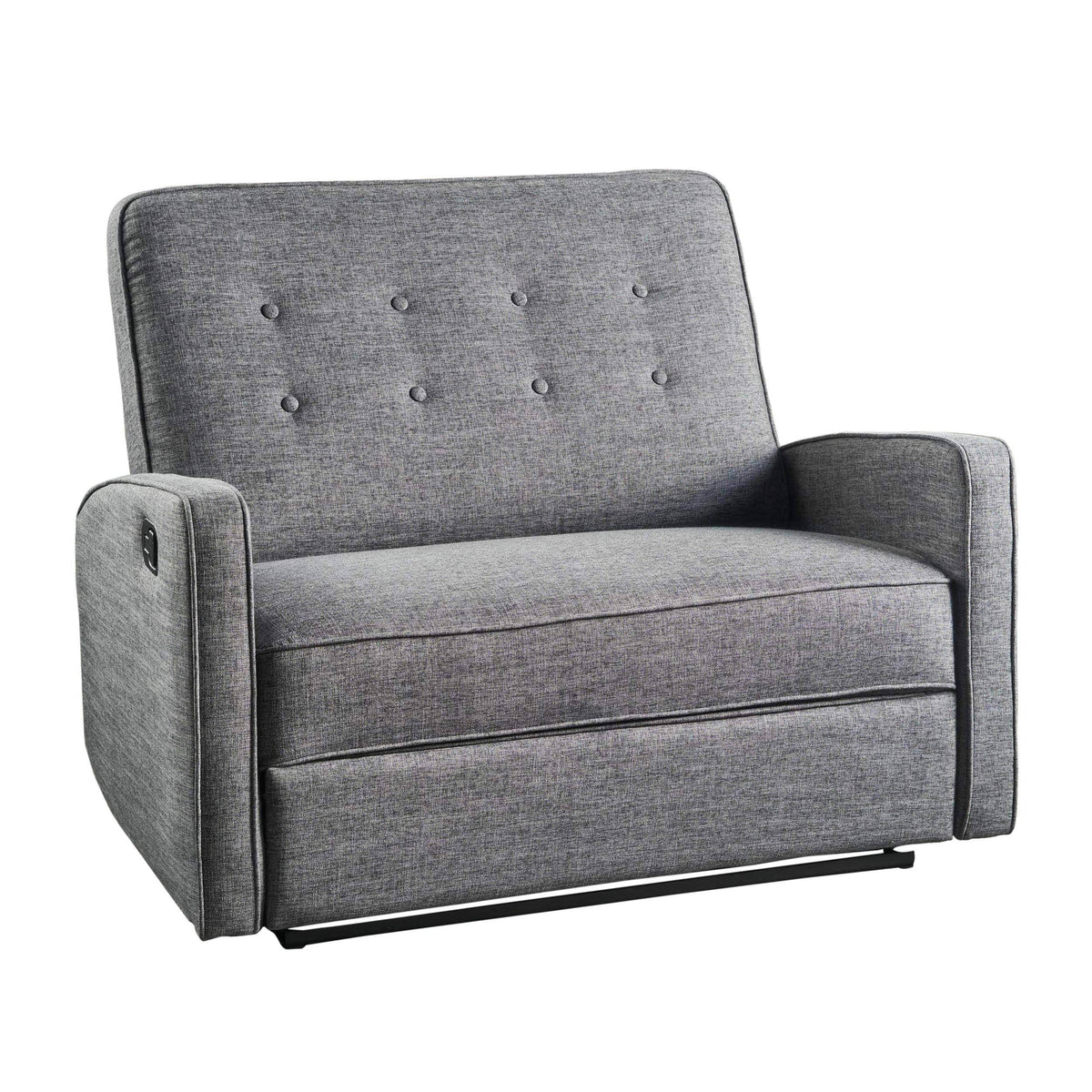 Gray Buttoned Fabric Reclining Loveseat I8947