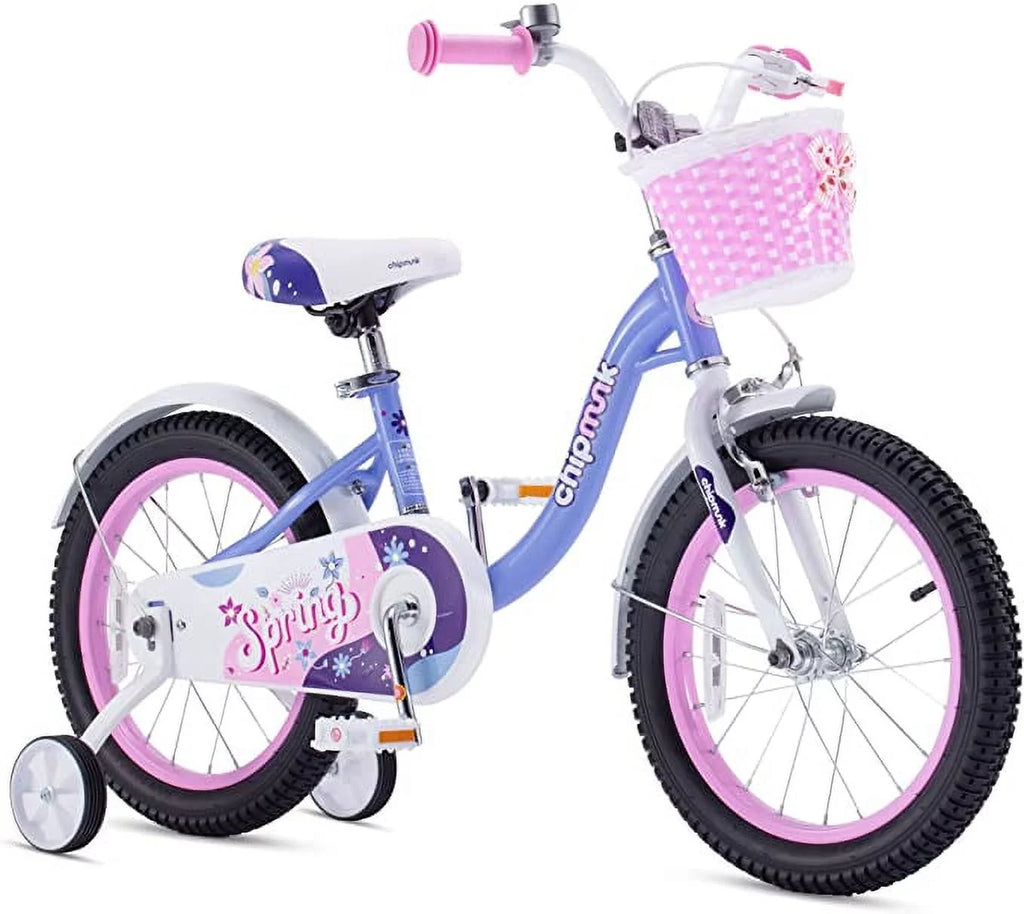 Green 14 Inch Kids Bike with Basket B268