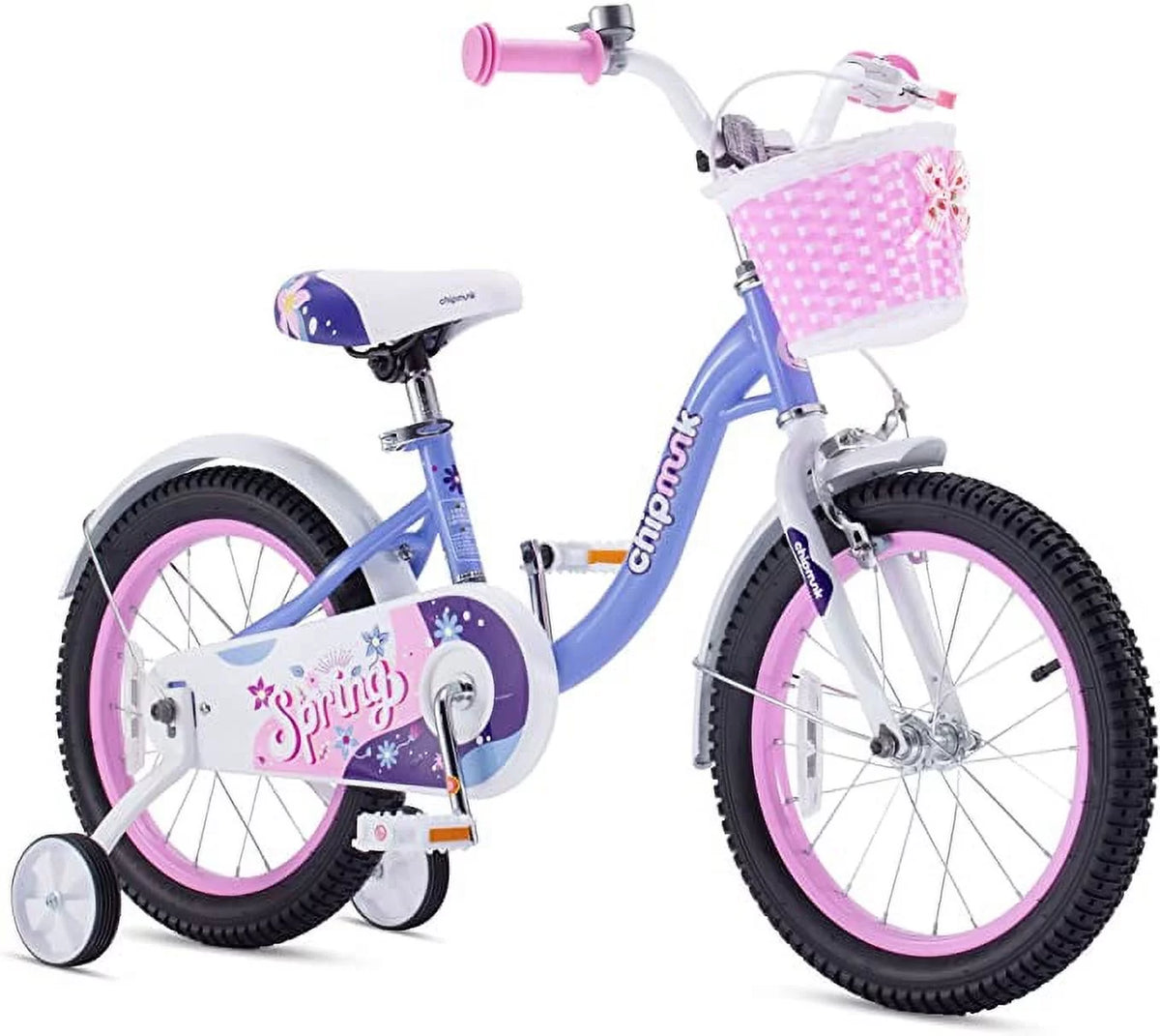 Green 14 Inch Kids Bike with Basket B268