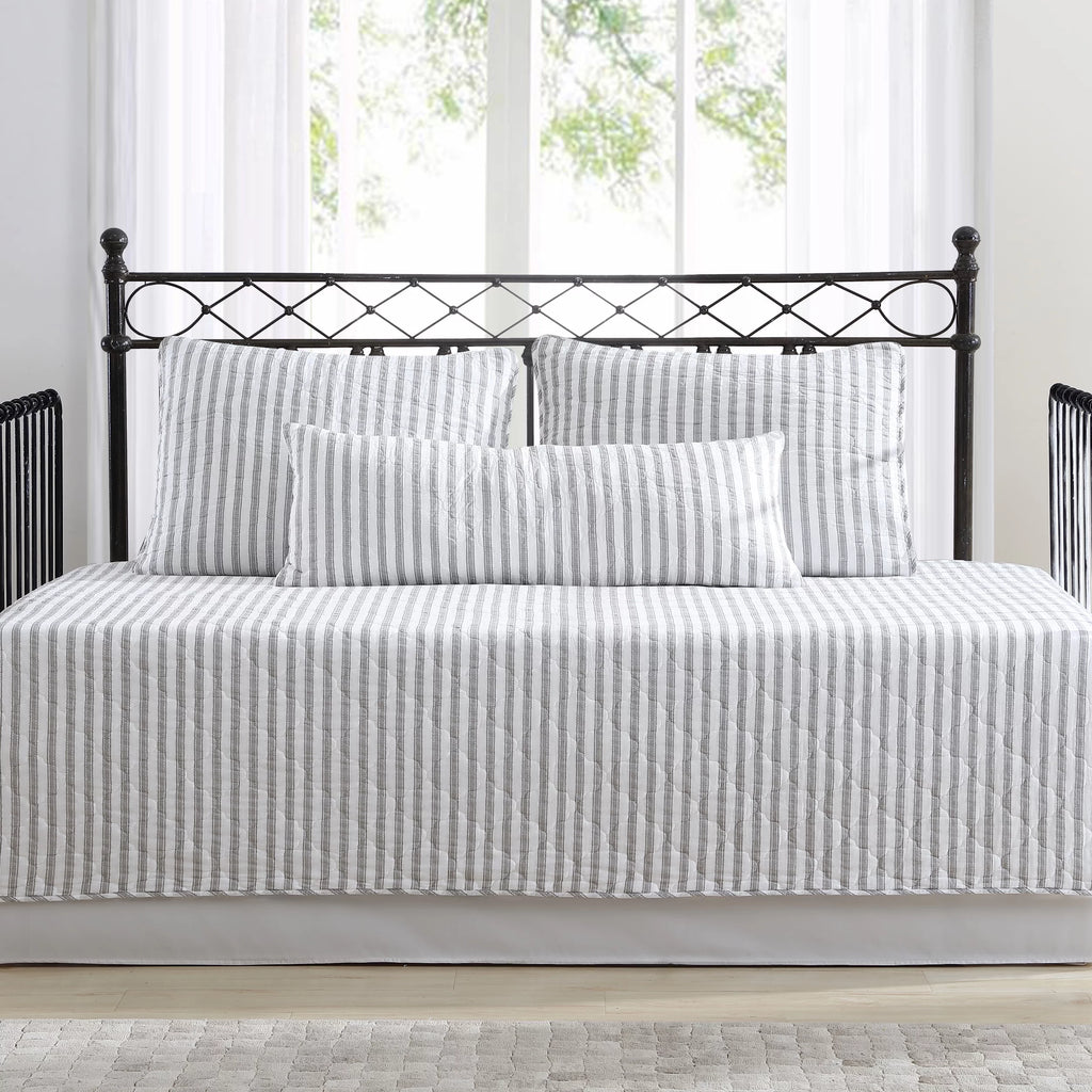 Grey Ticking Stripe 39 X 75 Daybed Cover Set C806