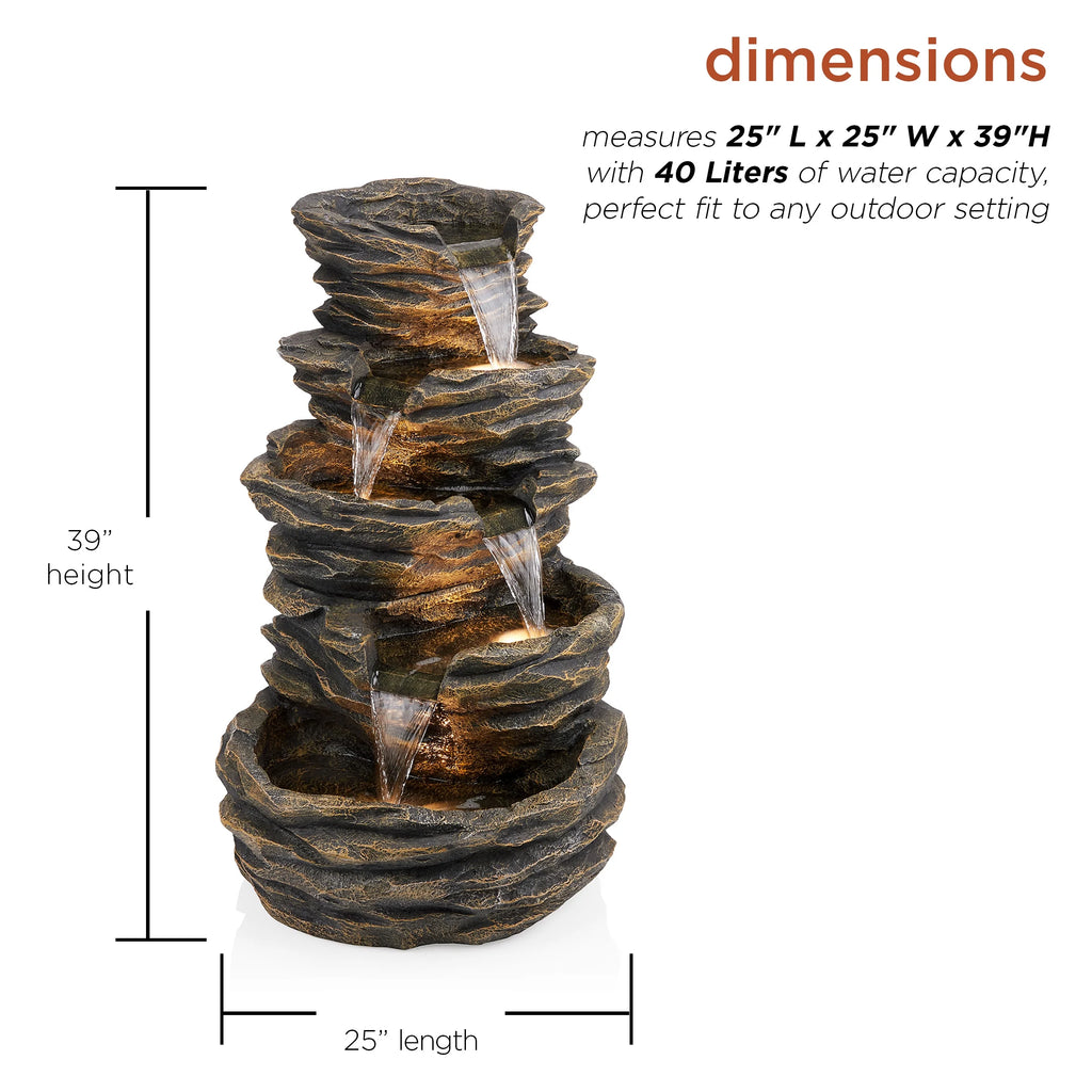 Five-Level Rock Waterfall Fountain Z39124