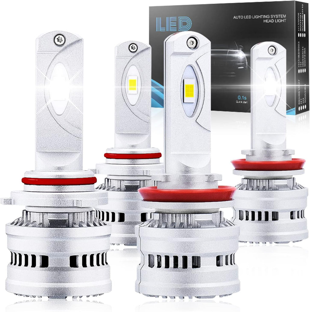9005/HB3 + H11 LED Headlight Bulbs, Cool White Light, Pack of 4 G78780