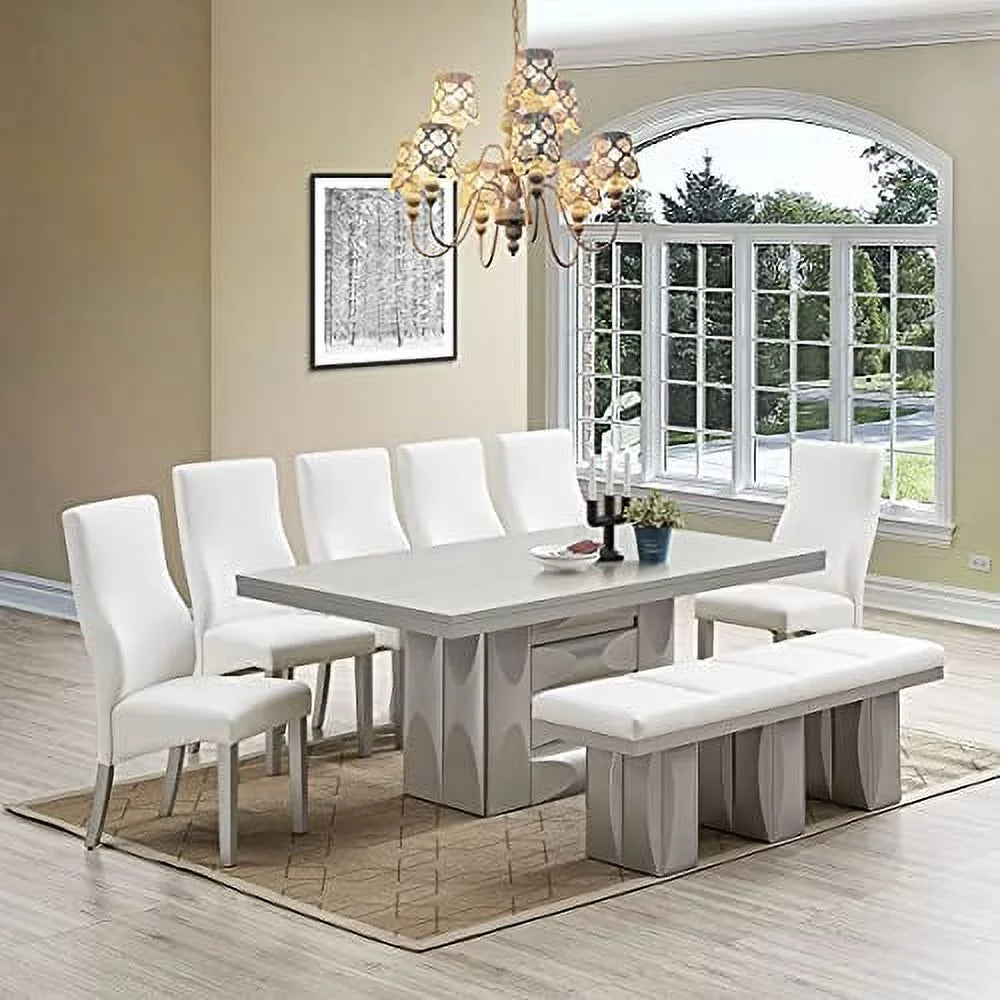 8-Piece Pedestal Wood Dining Set Q167106