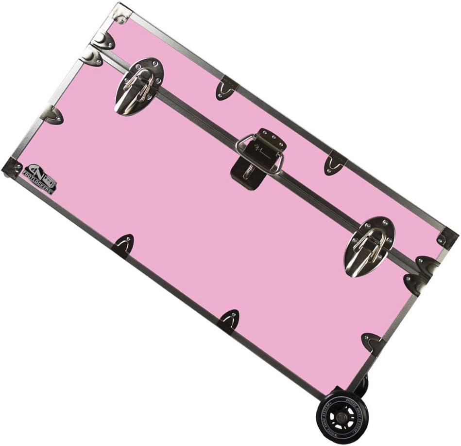 Hot Pink 32 x 18 x 16.5 Inches Lockable Trunk with Wheels U770207