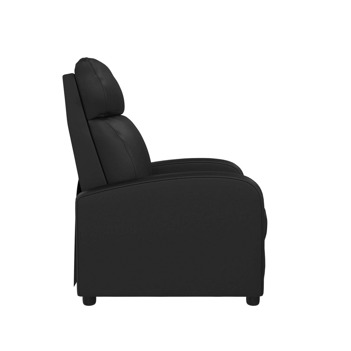Black Faux Leather Pushback Recliner V791